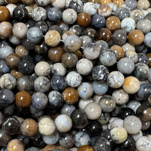 Black Opal 8mm round natural gemstone beads 15" strand - Oz Beads 