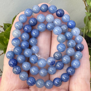 Blue Aventurine 6mm round natural gemstone beads 15" strand - Oz Beads 