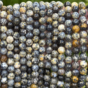 Blue Ocean Agate 8mm round natural gemstone beads 15.5" strand - Oz Beads 