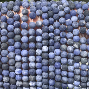 Blue Sodalite 6mm round matte natural gemstone beads 15" strand - Oz Beads 