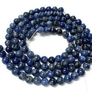 Blue Sodalite 6mm round polished natural gemstone beads 15" strand - Oz Beads 