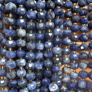 Blue Sodalite 6x8mm micro faceted rondelle beads 38cm strand - Oz Beads