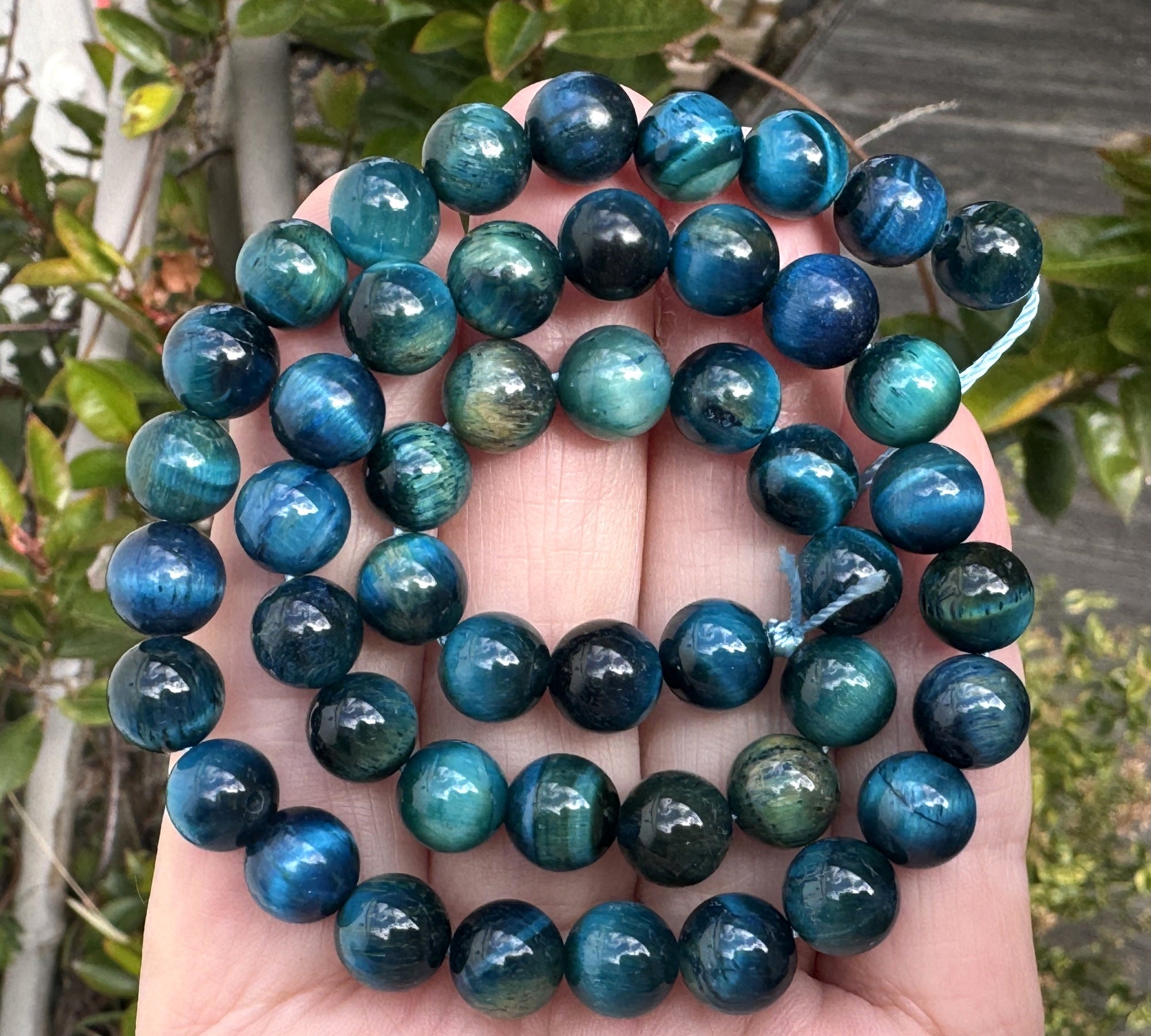 Blue Tiger Eye 8mm round gemstone beads 15.5" strand