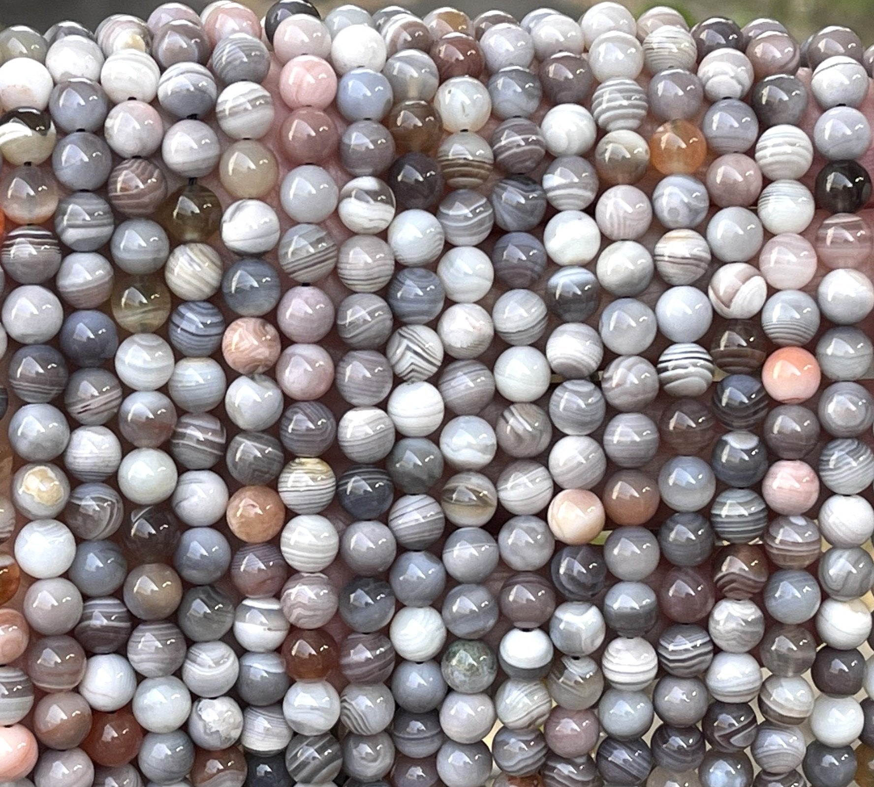 Botswana Agate 6mm round natural gemstone beads 15.5" strand