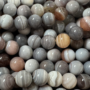 Botswana Agate 8mm round natural gemstone beads 15.5" strand - Oz Beads 
