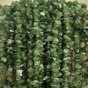 Canadian Jade 6-10mm chip beads natural gemstone chips 32" strand - Oz Beads 