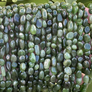 Canadian Jade 7-10mm nuggets natural gemstone beads 16" strand - Oz Beads 