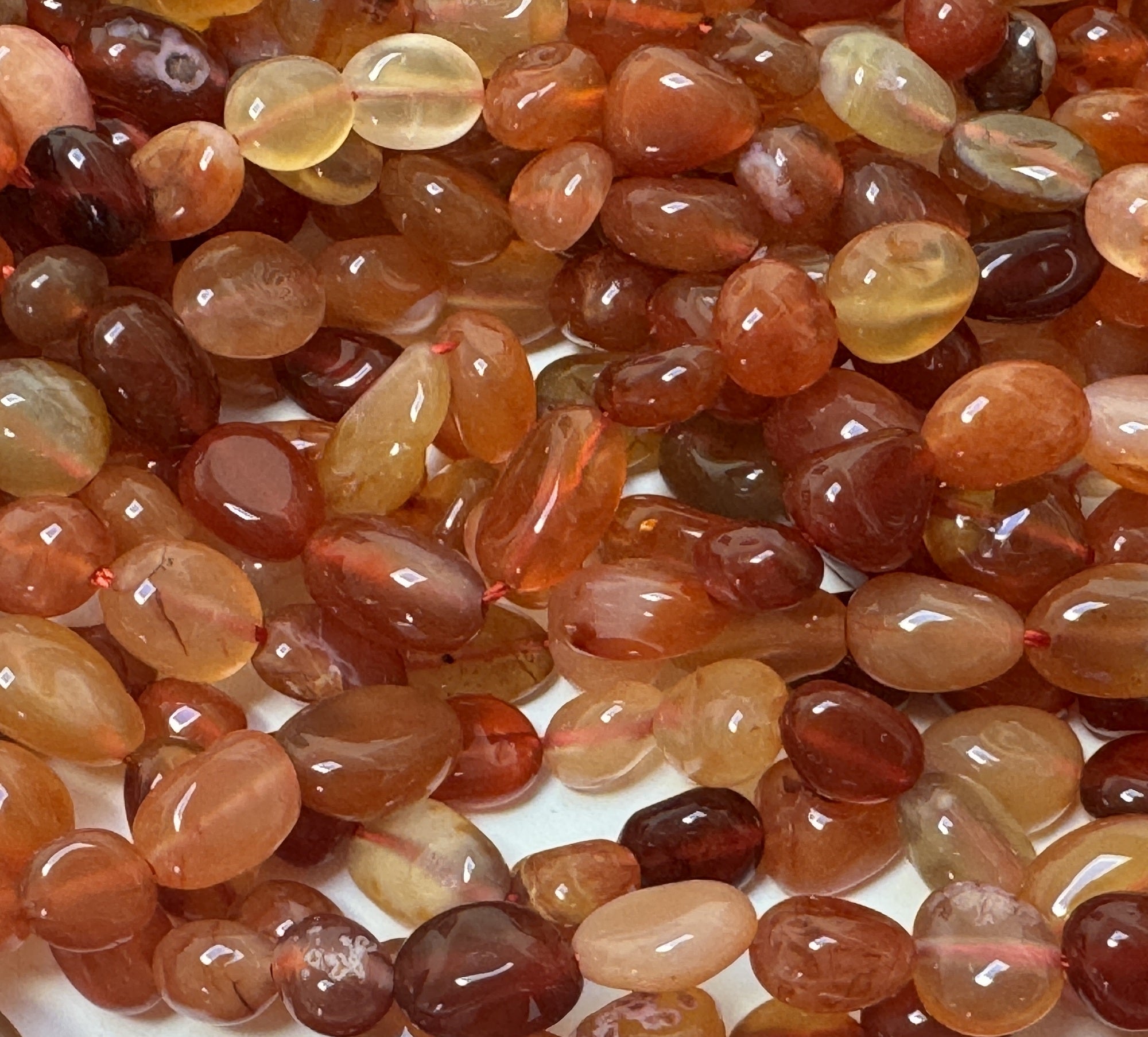 Carnelian 6-10mm nuggets natural gemstone pebble beads 16" strand - Oz Beads 