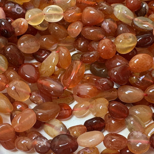Carnelian 6-10mm nuggets natural gemstone pebble beads 16" strand - Oz Beads 