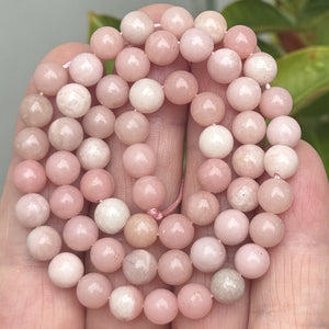Chinese Pink Opal 6mm round natural gemstone beads 15" strand - Oz Beads 