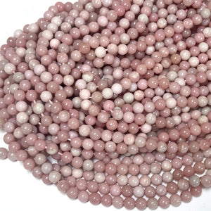 Chinese Pink Opal 6mm round natural gemstone beads 15" strand - Oz Beads 