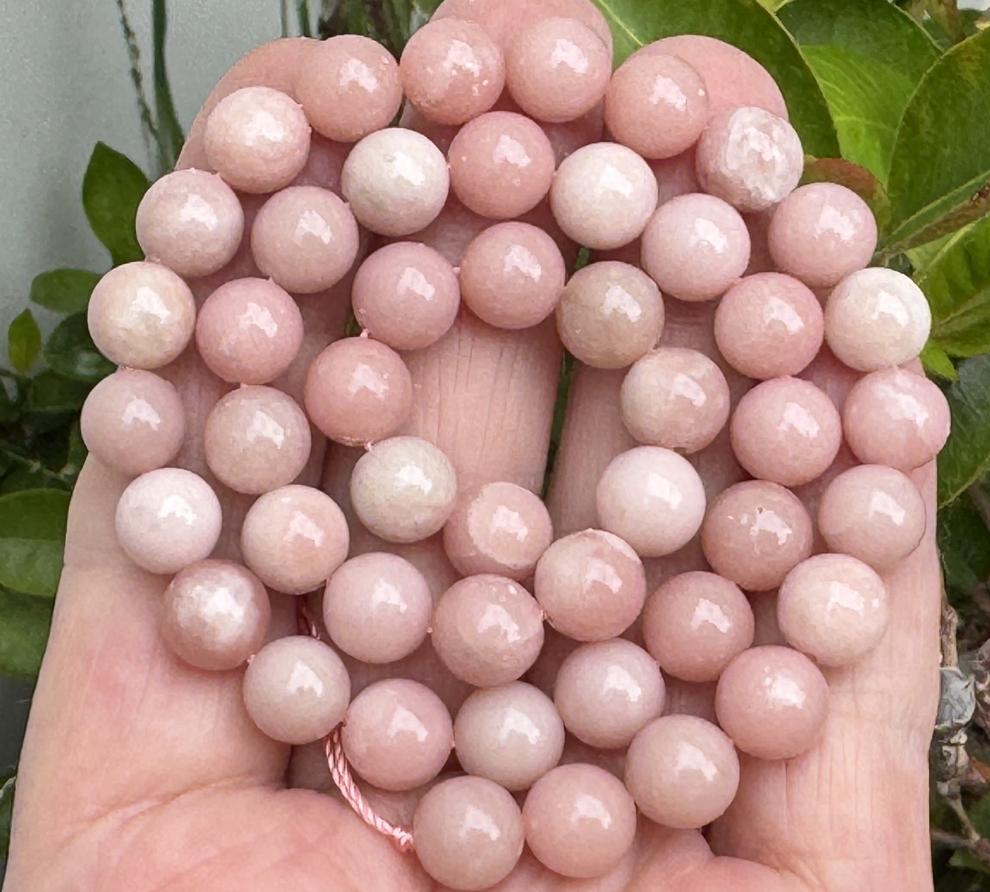 Chinese Pink Opal 8mm round natural gemstone beads 15" strand - Oz Beads 