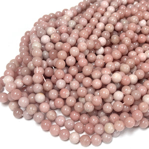 Chinese Pink Opal 8mm round natural gemstone beads 15" strand - Oz Beads 