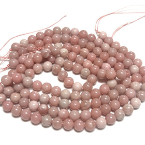 Chinese Pink Opal 8mm round natural gemstone beads 15" strand - Oz Beads 