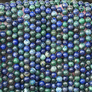 Chrysocolla Lapis Lazuli 6mm round polished beads 15.5" strand - Oz Beads 