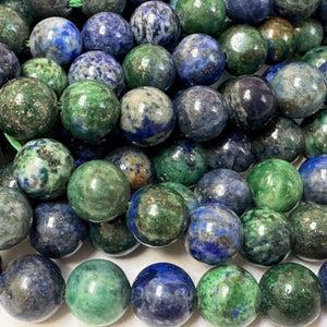 Chrysocolla Lapis Lazuli 8mm round polished beads 15.5" strand - Oz Beads 