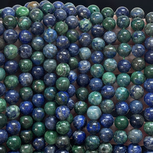 Chrysocolla Lapis Lazuli 8mm round polished beads 15.5" strand - Oz Beads 