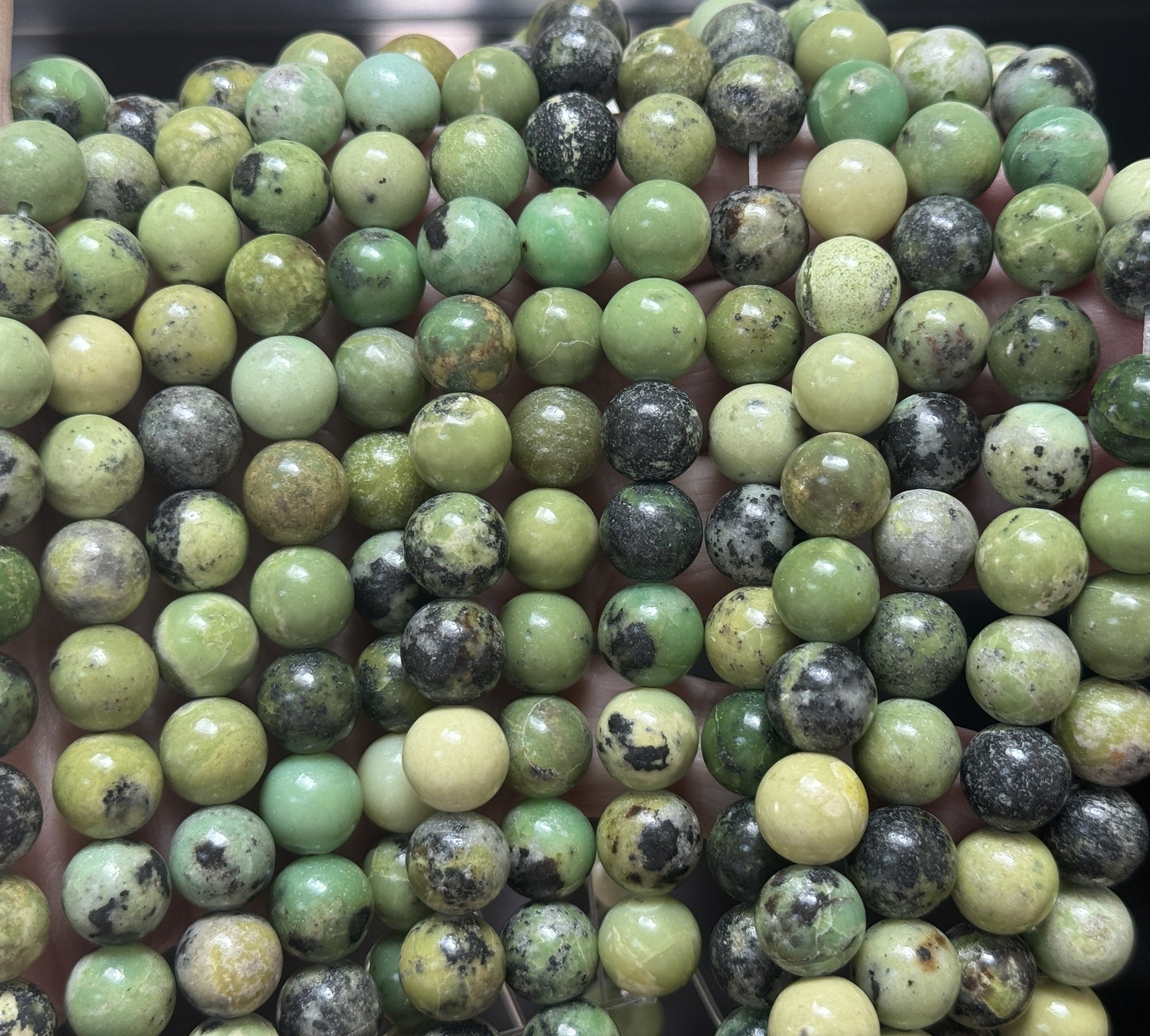 Chrysoprase 10mm round beads natural gemstone beads 38cm strand - Oz Beads 