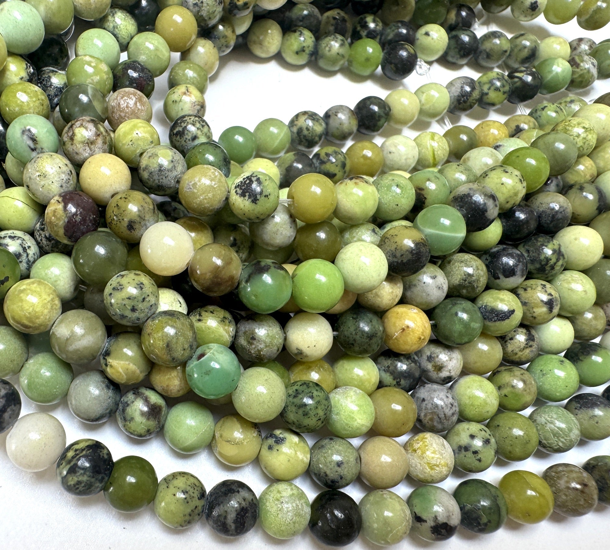 Chrysoprase 6mm round beads natural gemstone beads 14.5" strand - Oz Beads 
