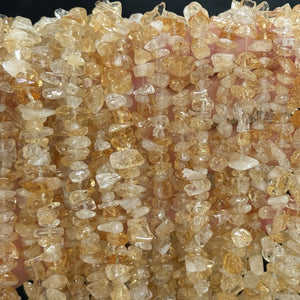 Citrine 6-10mm chip beads natural gemstone chips 32" strand - Oz Beads 
