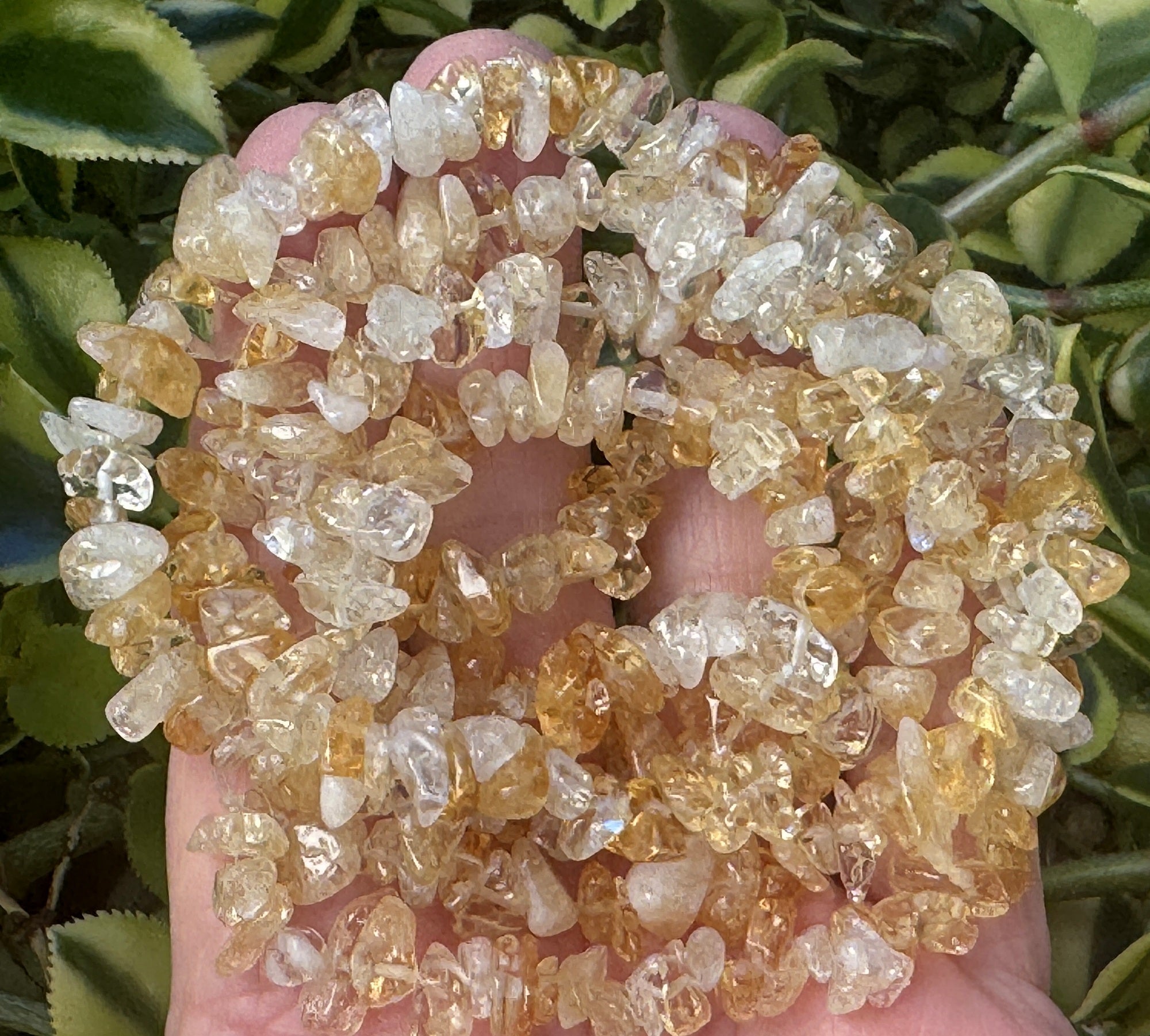 Citrine 6-10mm chip beads natural gemstone chips 32" strand - Oz Beads 