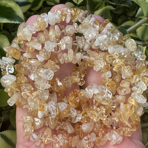Citrine 6-10mm chip beads natural gemstone chips 32" strand - Oz Beads 