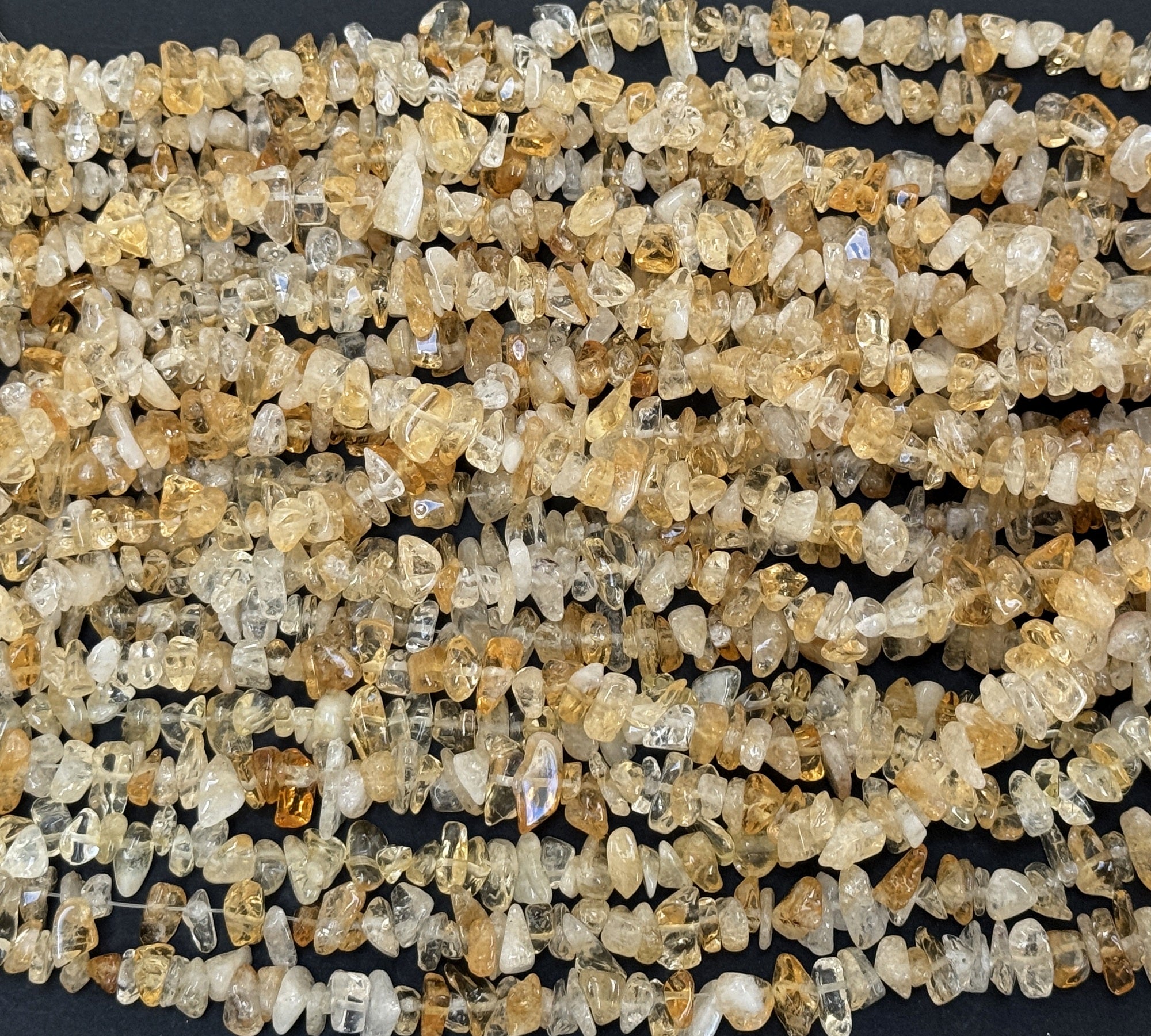 Citrine 6-10mm chip beads natural gemstone chips 32" strand - Oz Beads 