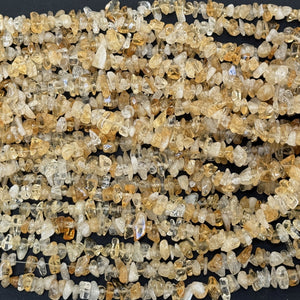 Citrine 6-10mm chip beads natural gemstone chips 32" strand - Oz Beads 