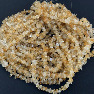 Citrine 6-10mm chip beads natural gemstone chips 32" strand - Oz Beads 