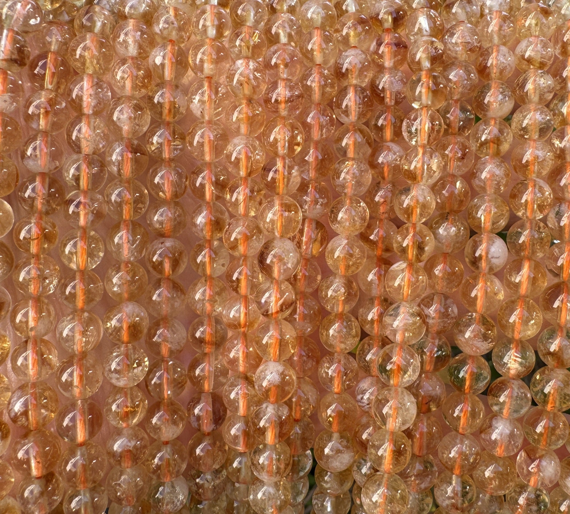 Citrine 6mm round natural gemstone beads 15.5" strand