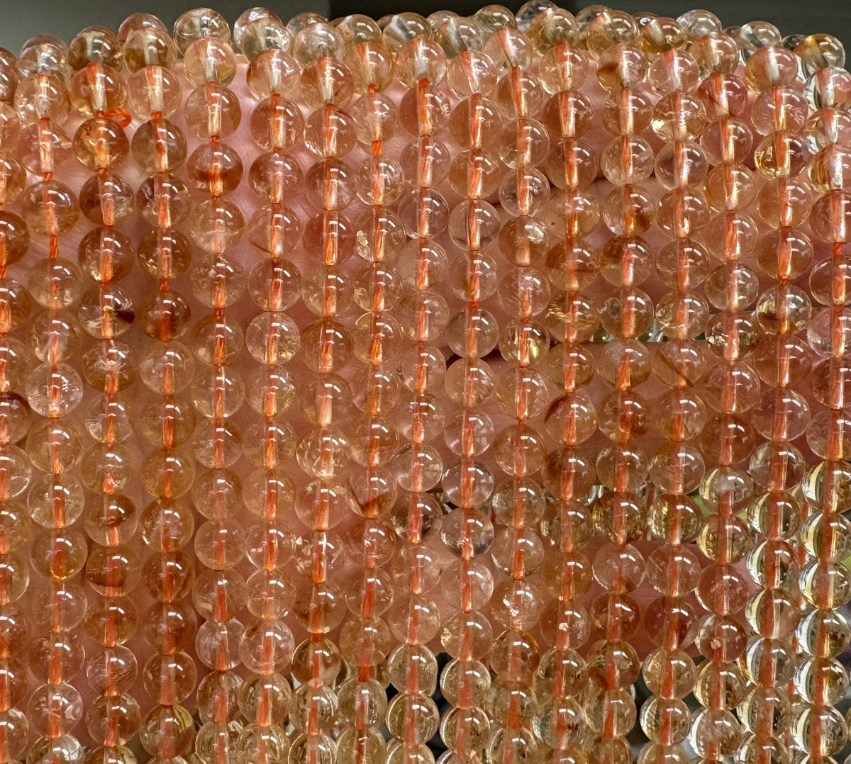 Citrine 6mm round natural gemstone beads 15.5" strand - Oz Beads 
