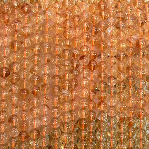 Citrine 6mm round natural gemstone beads 15.5" strand - Oz Beads 
