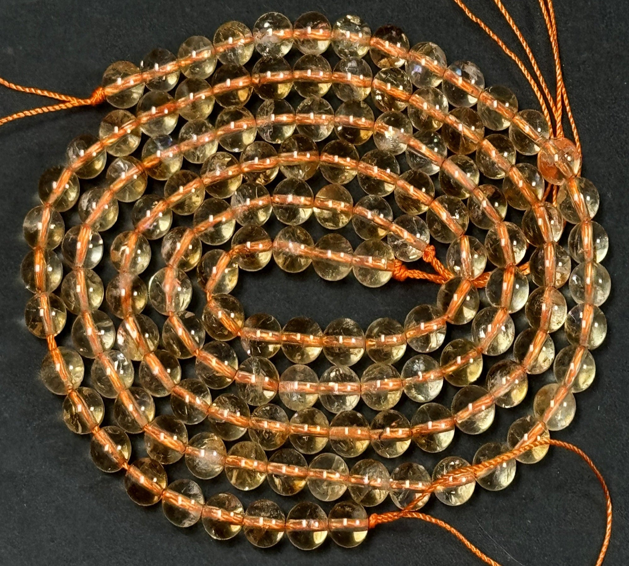 Citrine 6mm round natural gemstone beads 15.5" strand - Oz Beads 