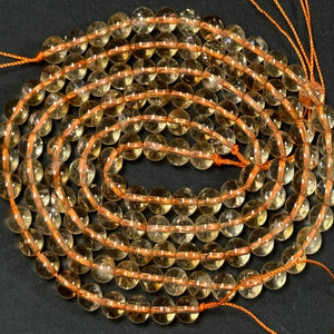 Citrine 6mm round natural gemstone beads 15.5" strand - Oz Beads 