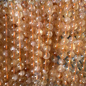 Citrine 6mm round natural gemstone beads 39cm strand - Oz Beads