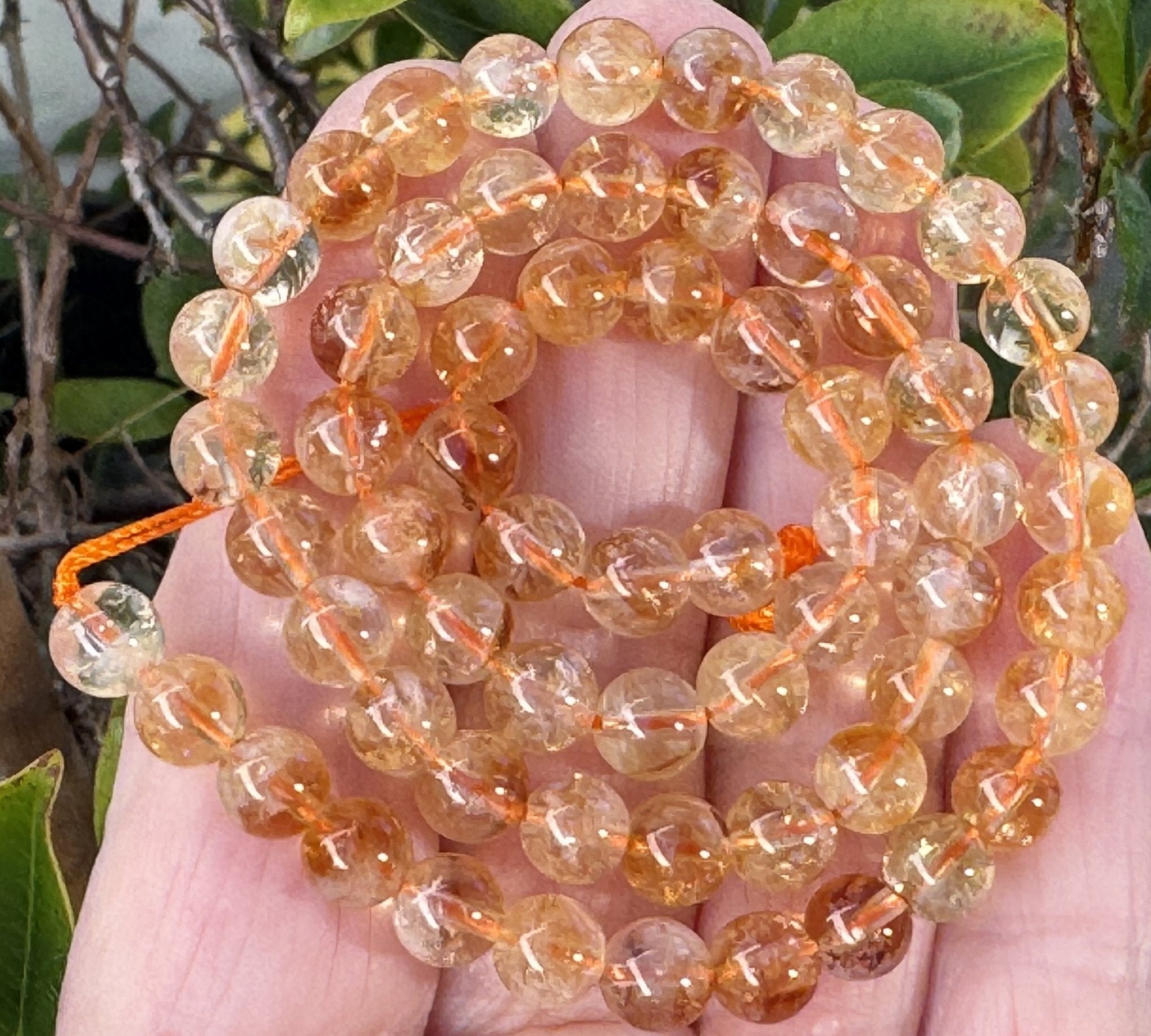 Citrine 6mm round natural gemstone beads 39cm strand - Oz Beads
