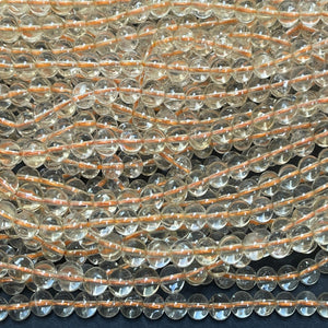 Clear Citrine 6mm round natural gemstone beads 15.5" strand - Oz Beads 