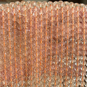 Clear Citrine 6mm round natural gemstone beads 15.5" strand - Oz Beads 
