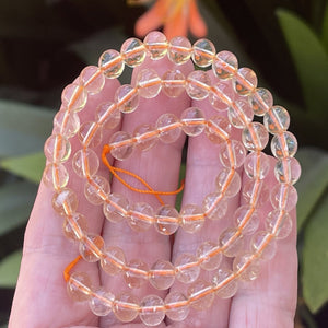 Clear Citrine 6mm round natural gemstone beads 15.5" strand - Oz Beads 