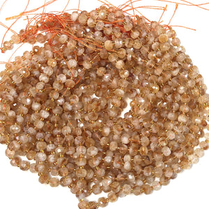 Citrine 6x8mm micro faceted rondelle beads 38cm strand - Oz Beads