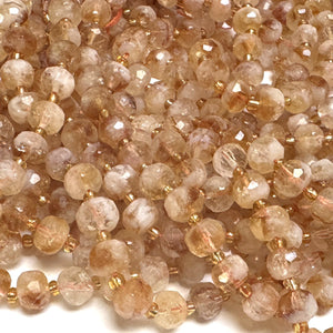 Citrine 6x8mm micro faceted rondelle beads 38cm strand - Oz Beads