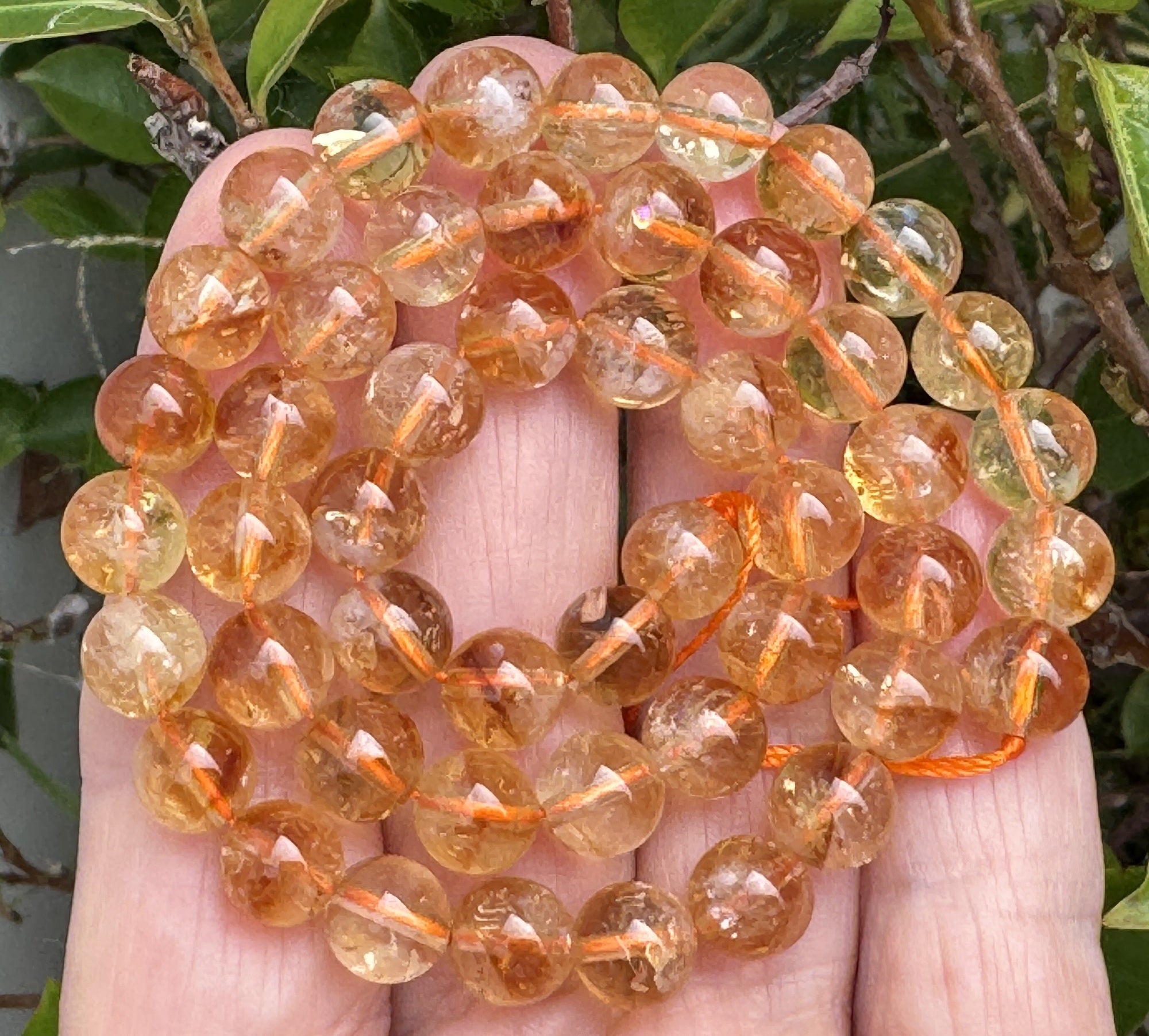 Citrine 8mm round natural gemstone beads 15" strand - Oz Beads 