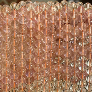 Clear Citrine 8mm round natural gemstone beads 15" strand - Oz Beads 