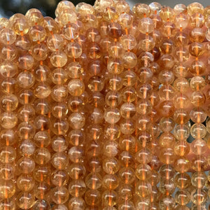 Citrine 8mm round gemstone beads - Oz Beads