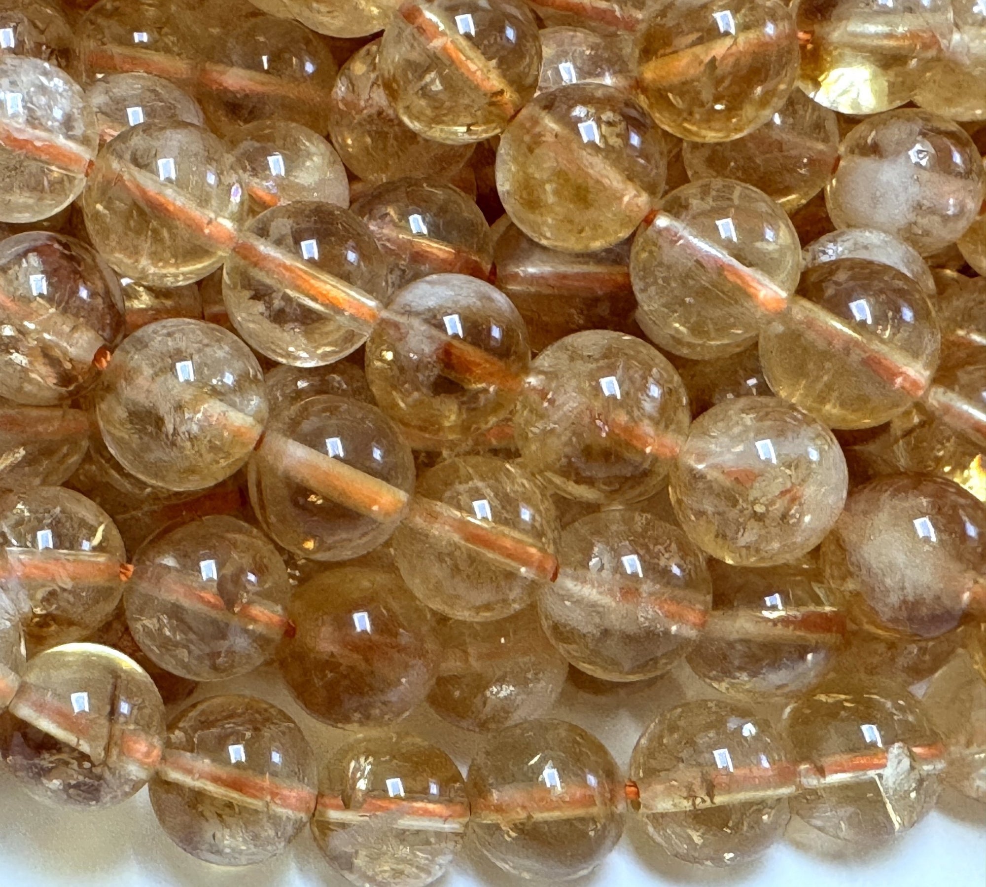 natural citrine beads 8mm round 