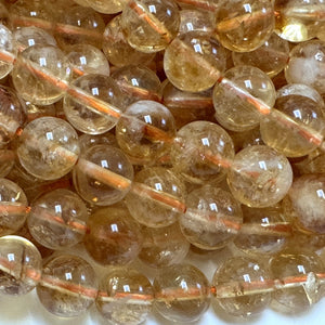 natural citrine beads 8mm round 