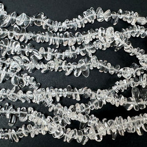 Clear Quartz 6-9mm chip beads natural crystal chips 32" strand - Oz Beads 