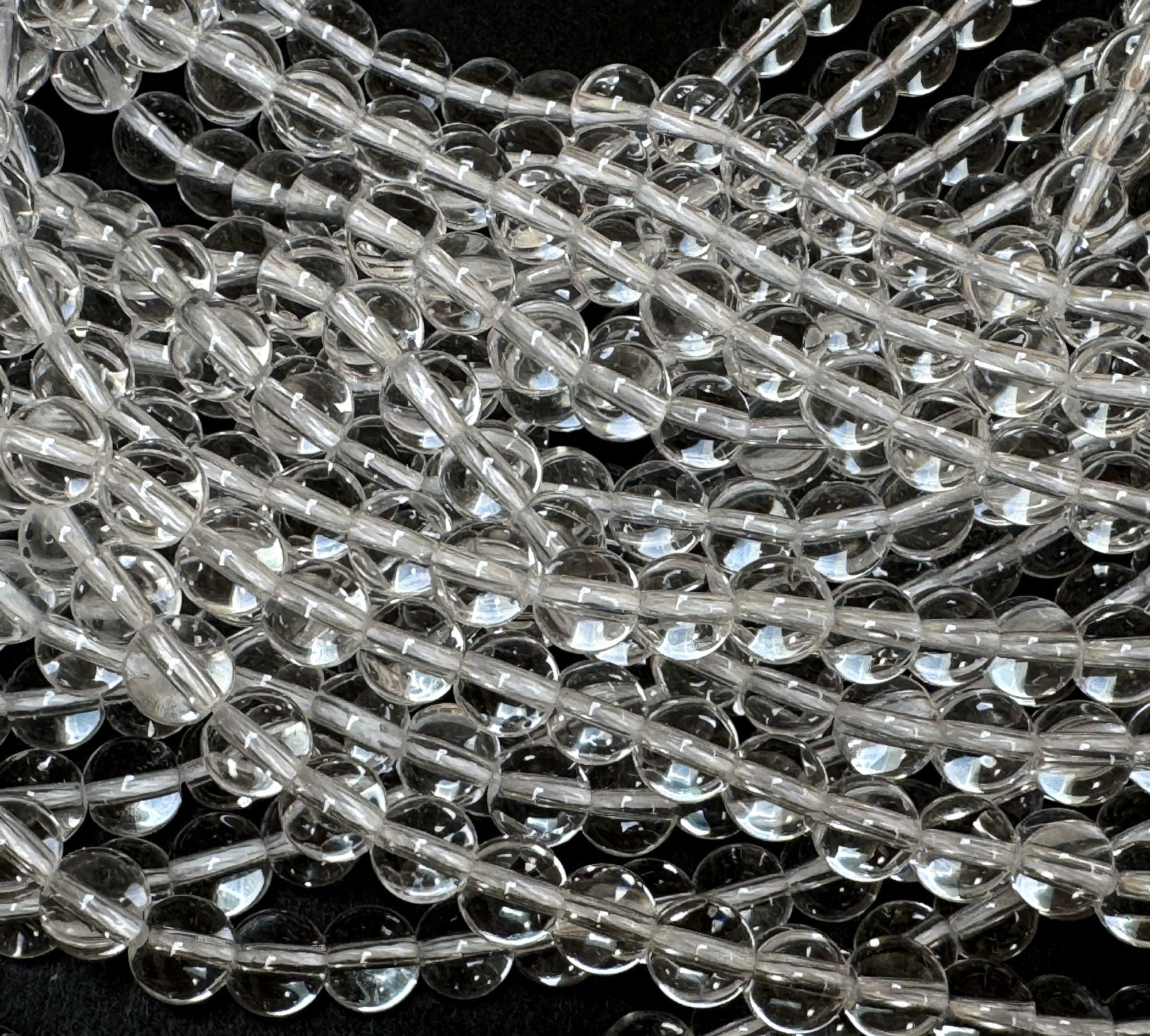 Clear Quartz 6mm round natural rock crystal beads 15.5" strand - Oz Beads 