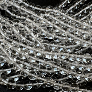 Clear Quartz 6mm round natural rock crystal beads 15.5" strand - Oz Beads 