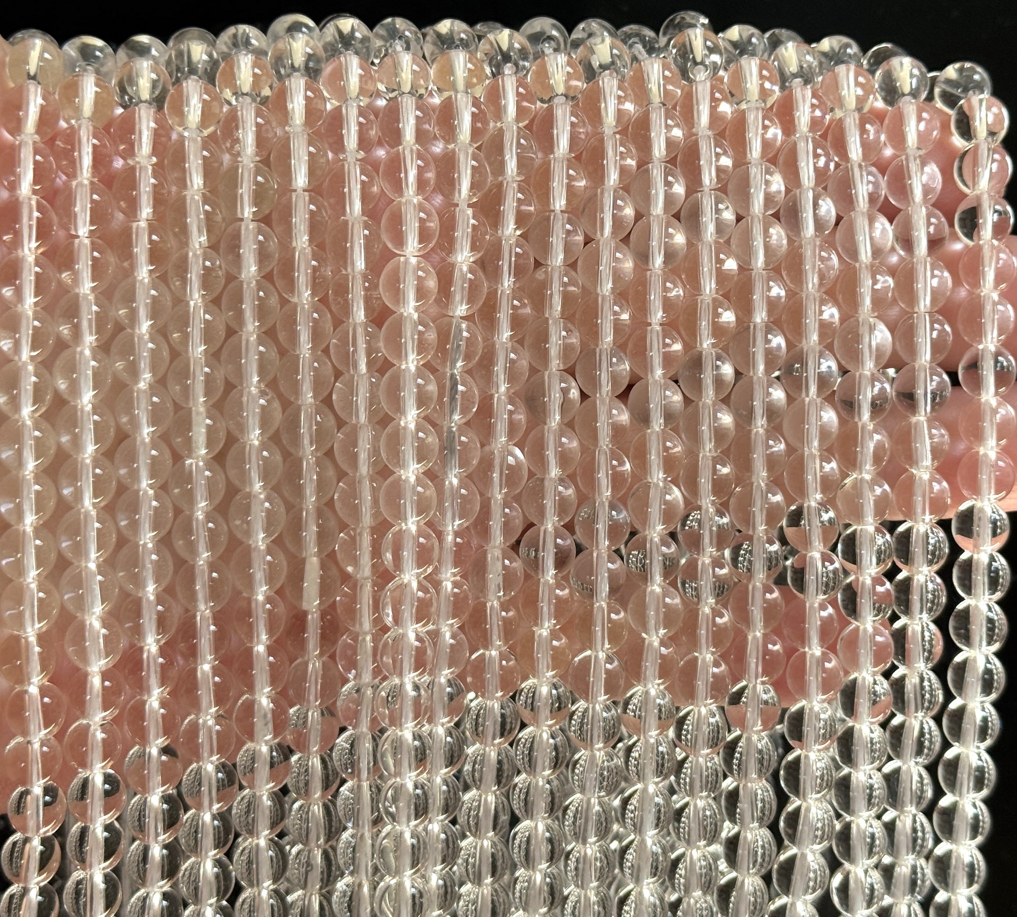 Clear Quartz 6mm round natural rock crystal beads 15.5" strand - Oz Beads 